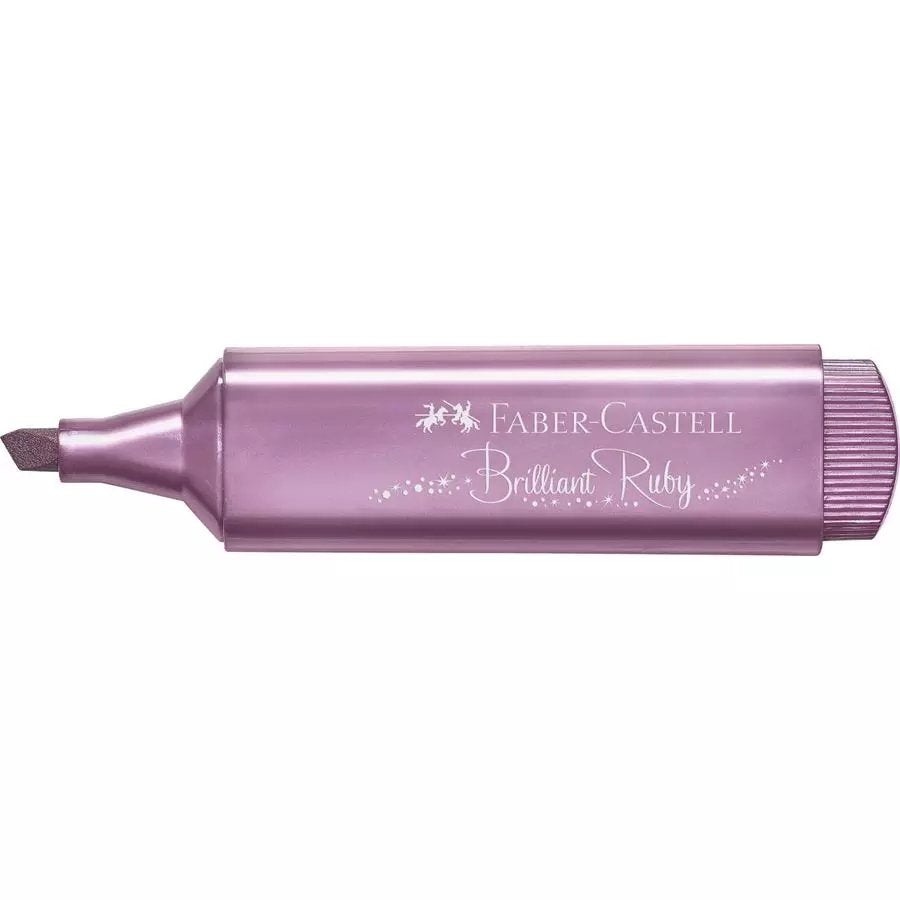 Caja De Marcadores Fluorescentes Faber Castell Textliner 46 154691 10 Unidades Rubí Metálico