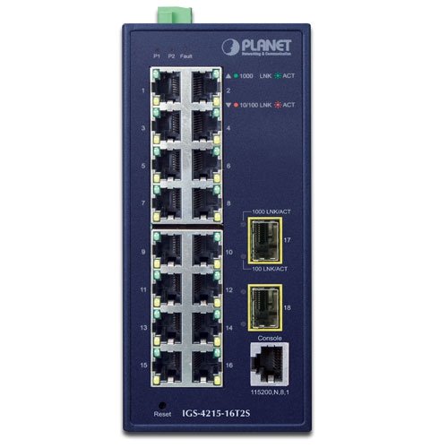 Planet Igs-4215-16t2s Switch Gestionado L2/L4 Gigabit Ethernet [10/100/1000] Azul