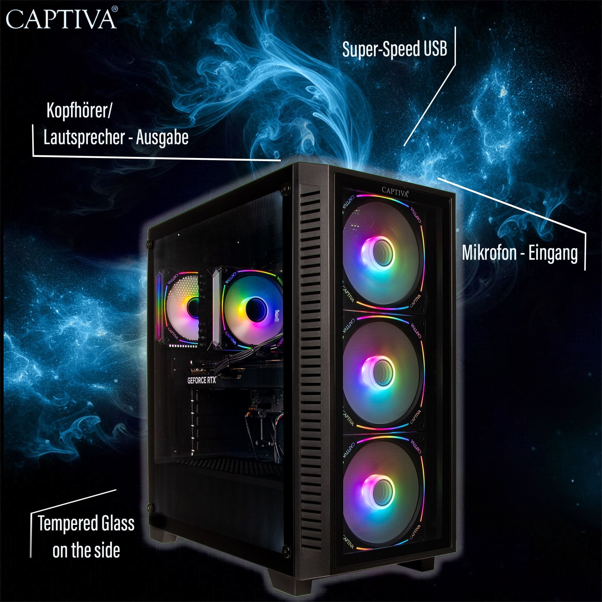 EAN 4046373908082 - CAPTIVA PC Advanced Gaming I90-808 (i7-14700KF/RTX5060 Ti 16GB GDDR7/SSD 1TB/32GB/WLAN/Windows 11 Home 64 imagen 5