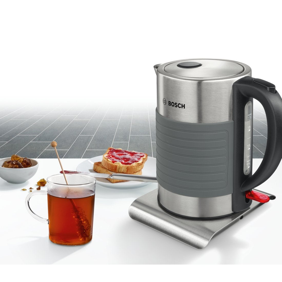 EAN 4242002909073 - Bosch TWK7S05 tetera eléctrica 1,7 L 2200 W Negro, Gris imagen 2