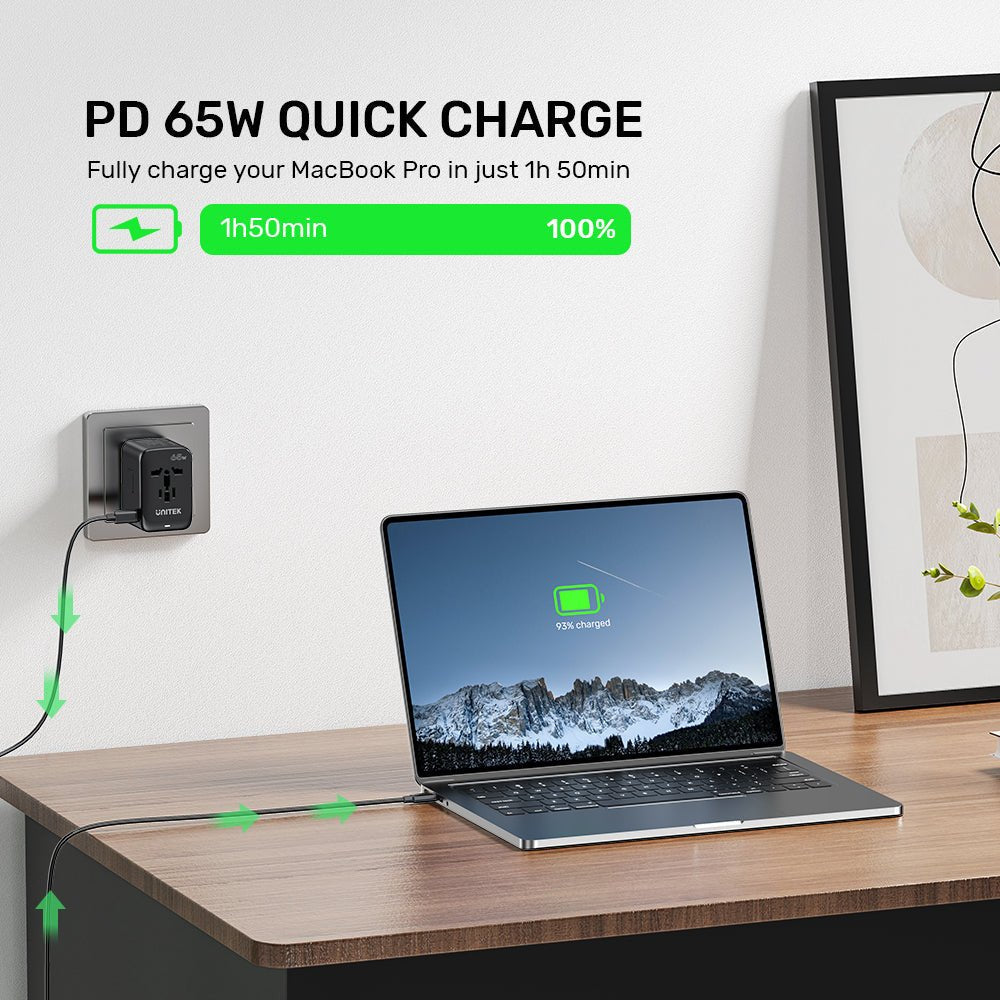 Unitek Ladowarka Podrózna Eu/Us/Uk/Aus Pd 65 W
