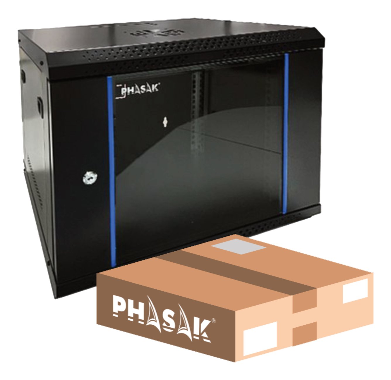 EAN 0745604519724 - Phasak Rack mural 19 Eco 9U 542x450 Desmontado (Envio Flat Pack) Bastidor de pared Negro imagen 1
