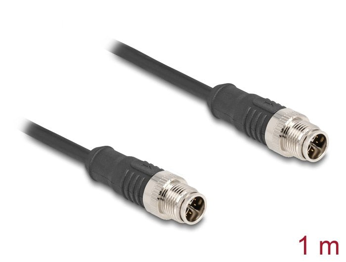 Delock 80863 Cable M12 Codificado X 8 Pin Macho A Macho Pvc 1 M