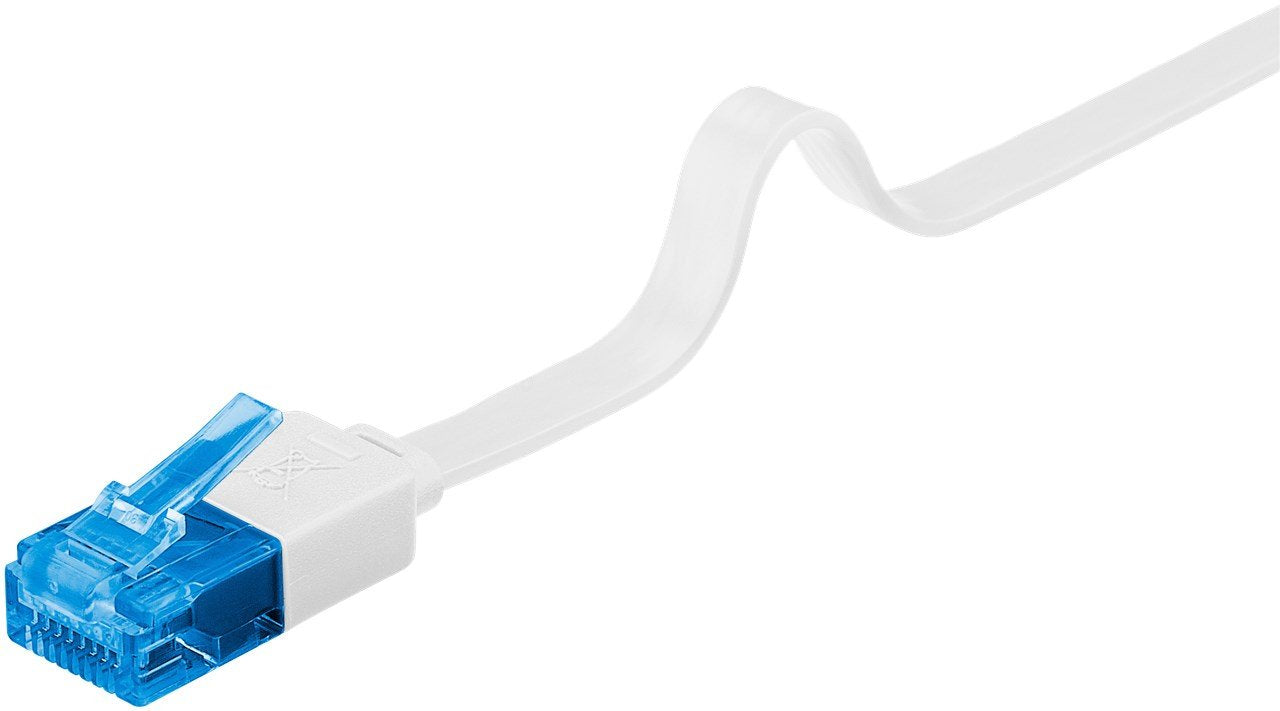 Cat 6a Flat-Patch Cable U/Utp, White, 20 M - Copper