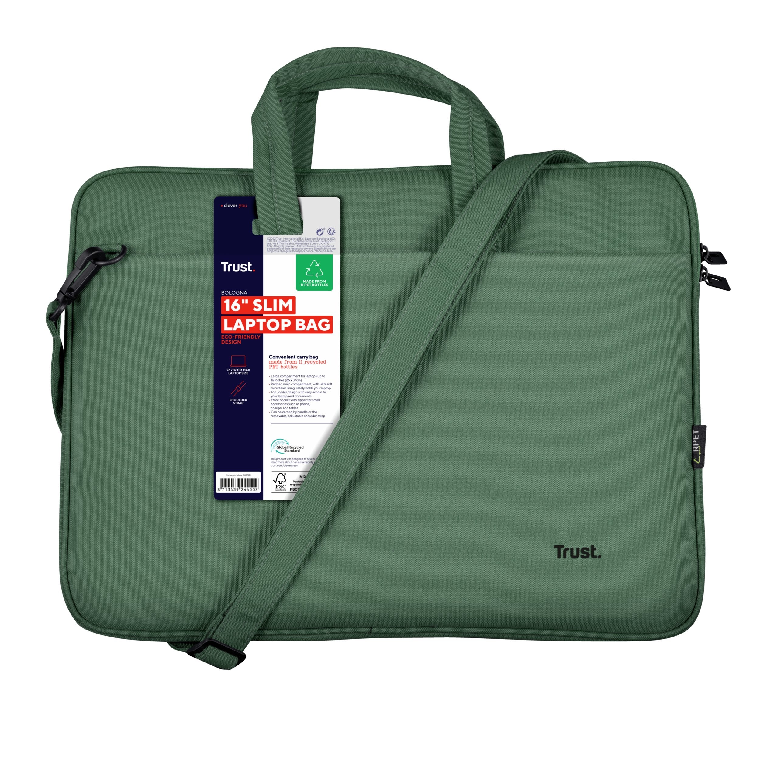 EAN 8713439244502 - Trust Bologna 40,6 cm (16") Maletín Verde imagen 8
