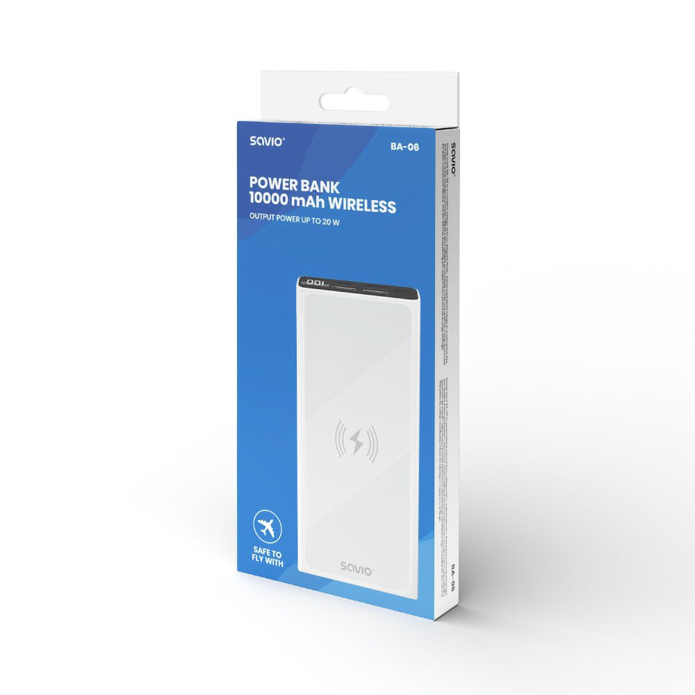 Savio Powerbank 10000mah / Inducción De Carga Ba-06