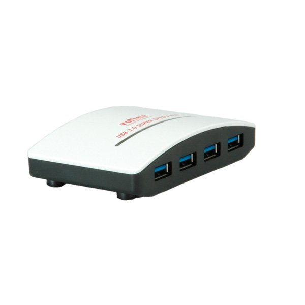 Usb3.0 Roline Hub Negro And Blanco 4 Ports Mit Netzteil