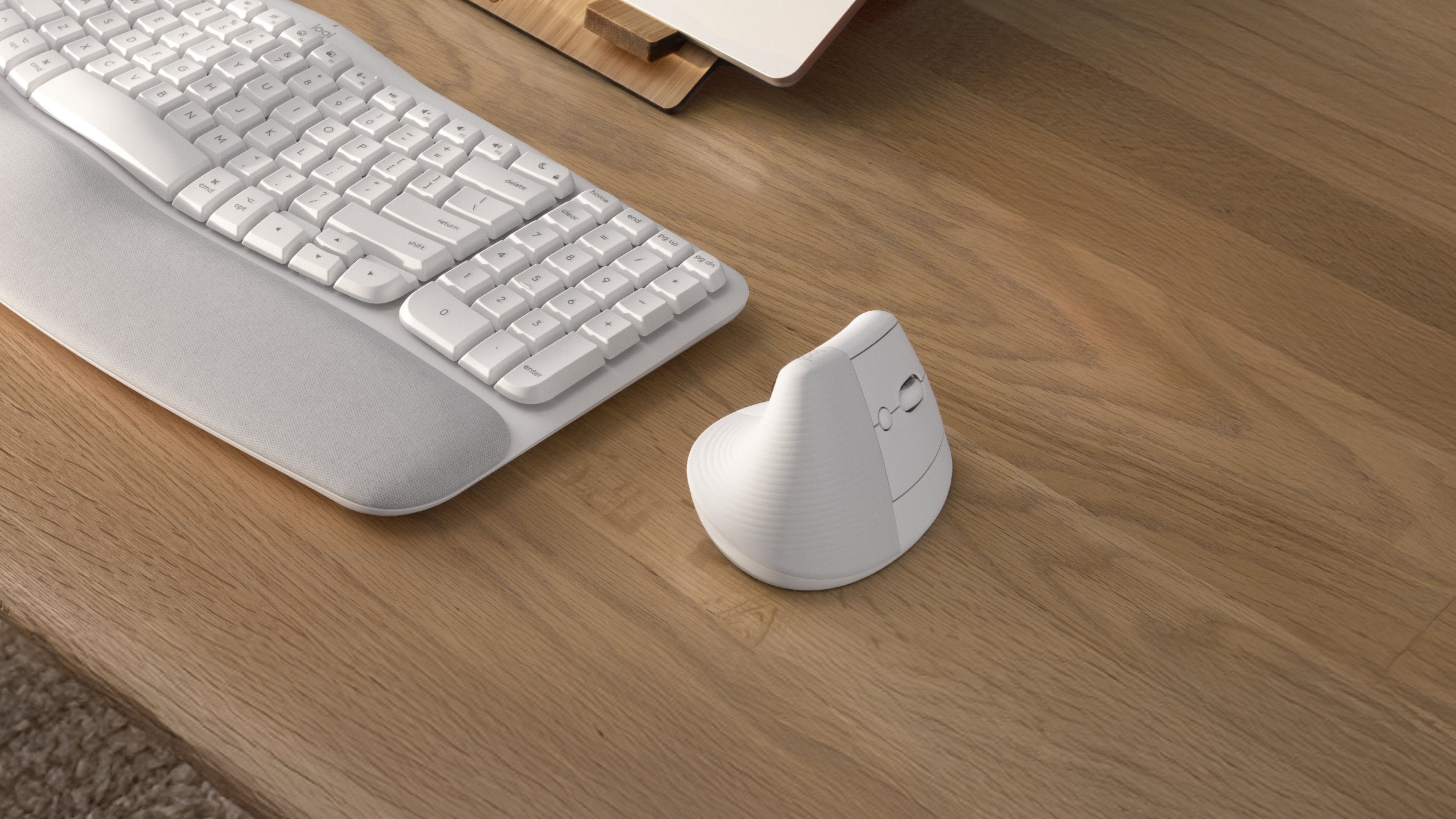 Logitech Raton Inalámbrico 6 Botones Ergonómico, Vertical, Blanco Crudo