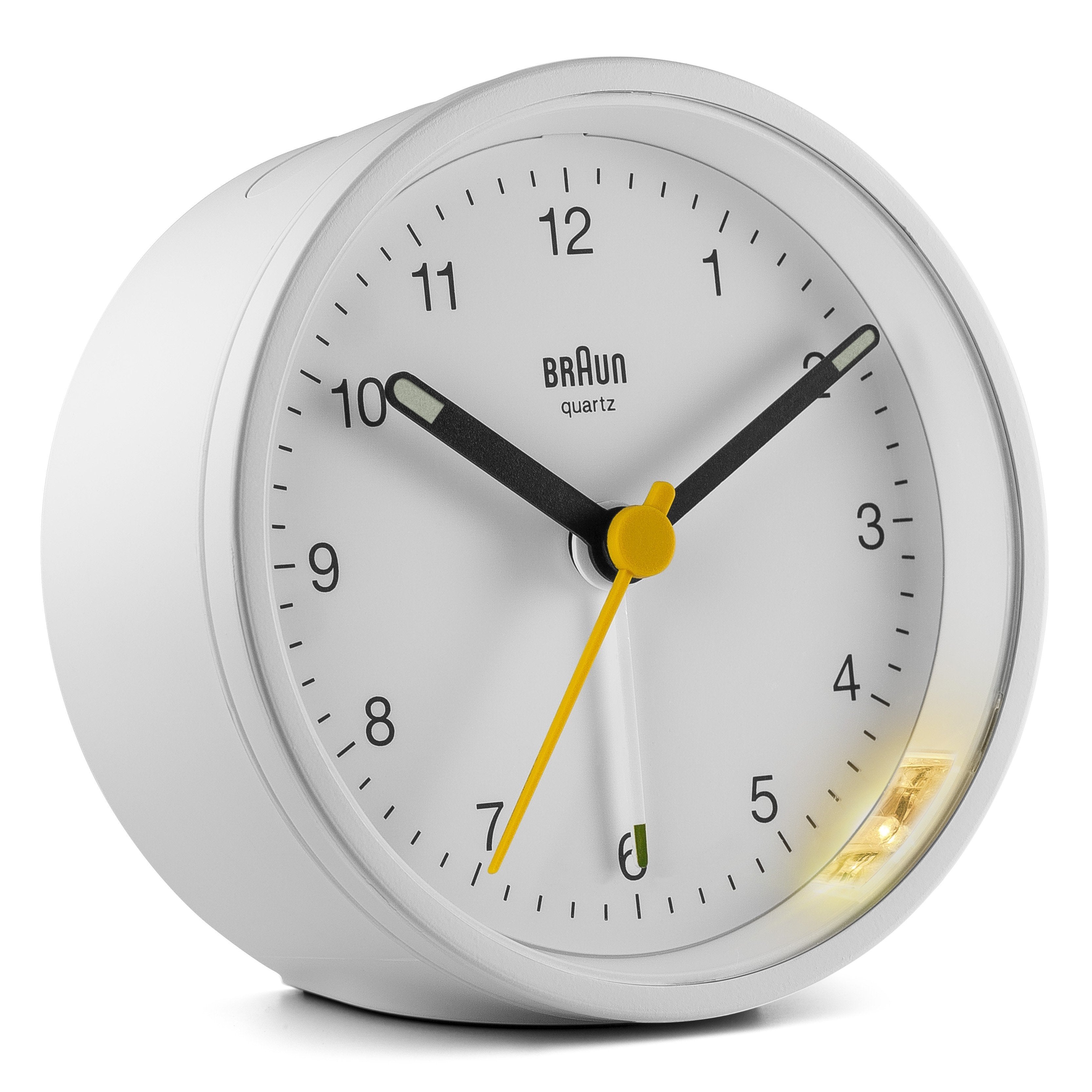 Braun Bc12w Klassischer Analoger Wecker Schlummerfunktion Y Licht, Blanco