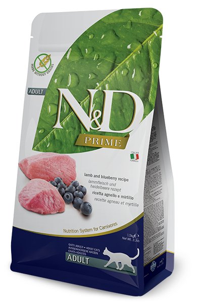 EAN 8010276032713 - Farmina Pet Food N&D Prime alimento seco para gatos 5 kg Adulto Arándano, Cordero imagen 1