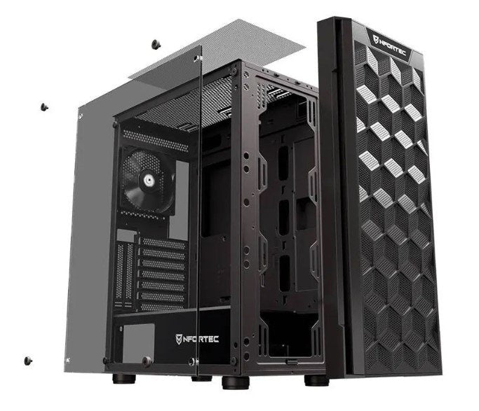 Nfortec Azir Black Tempered Glass Usb 3.0 Black