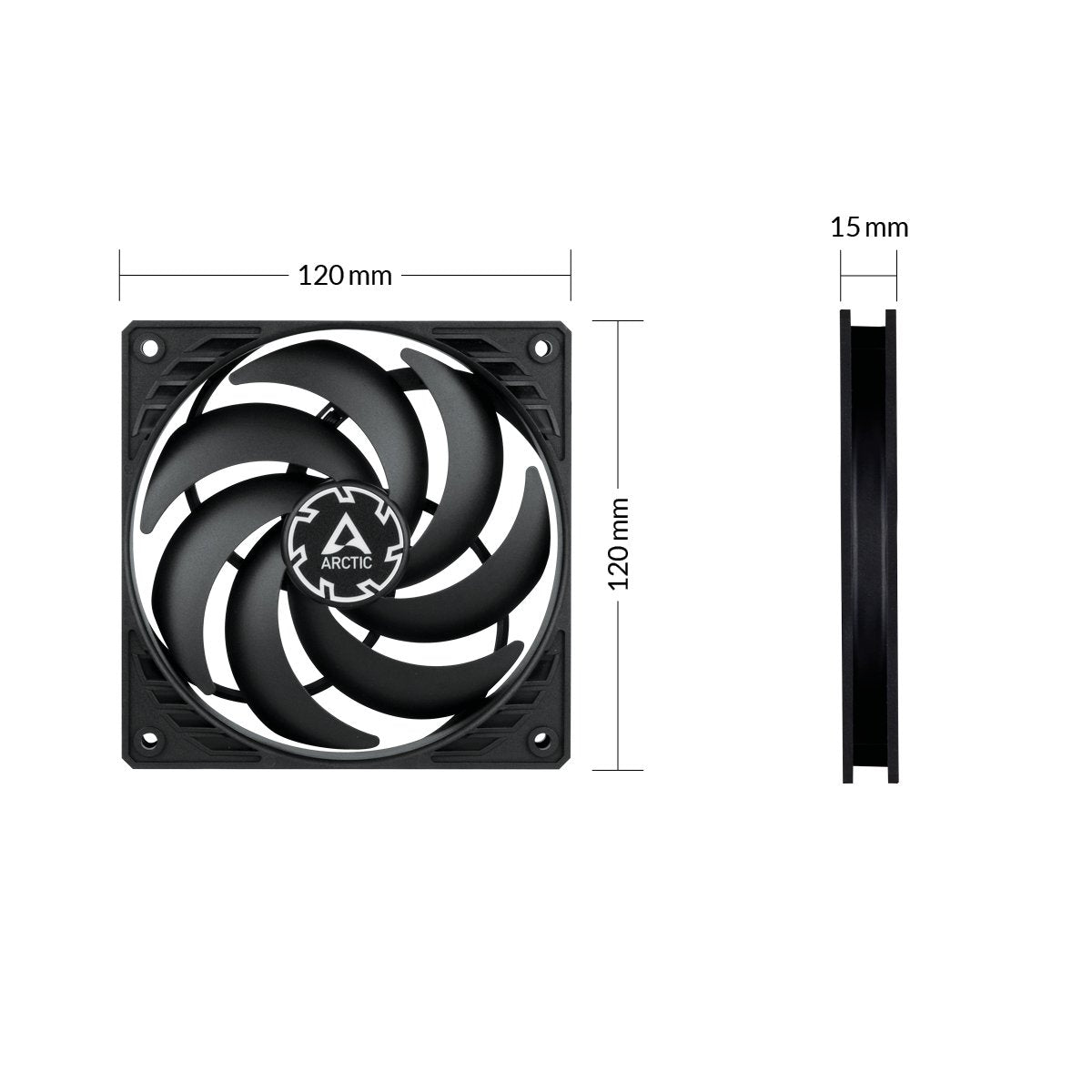 EAN 4895213703130 - ARCTIC P12 Slim PWM PST Carcasa del ordenador Ventilador 12 cm Negro 1 pieza(s) imagen 3