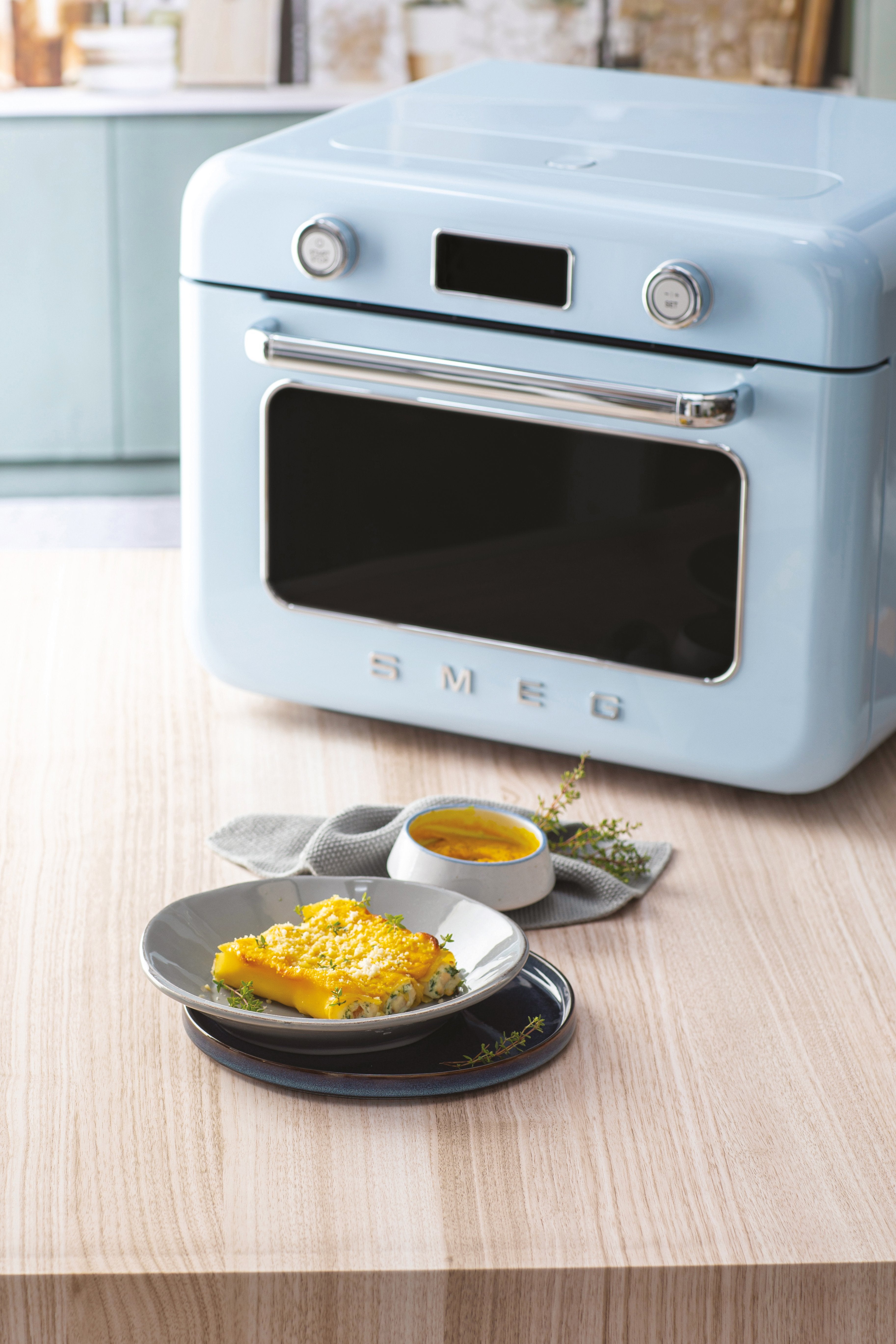 EAN 8017709333874 - Smeg COF01PBEU horno de vapor Pequeño Azul Botones, Giratorio imagen 26