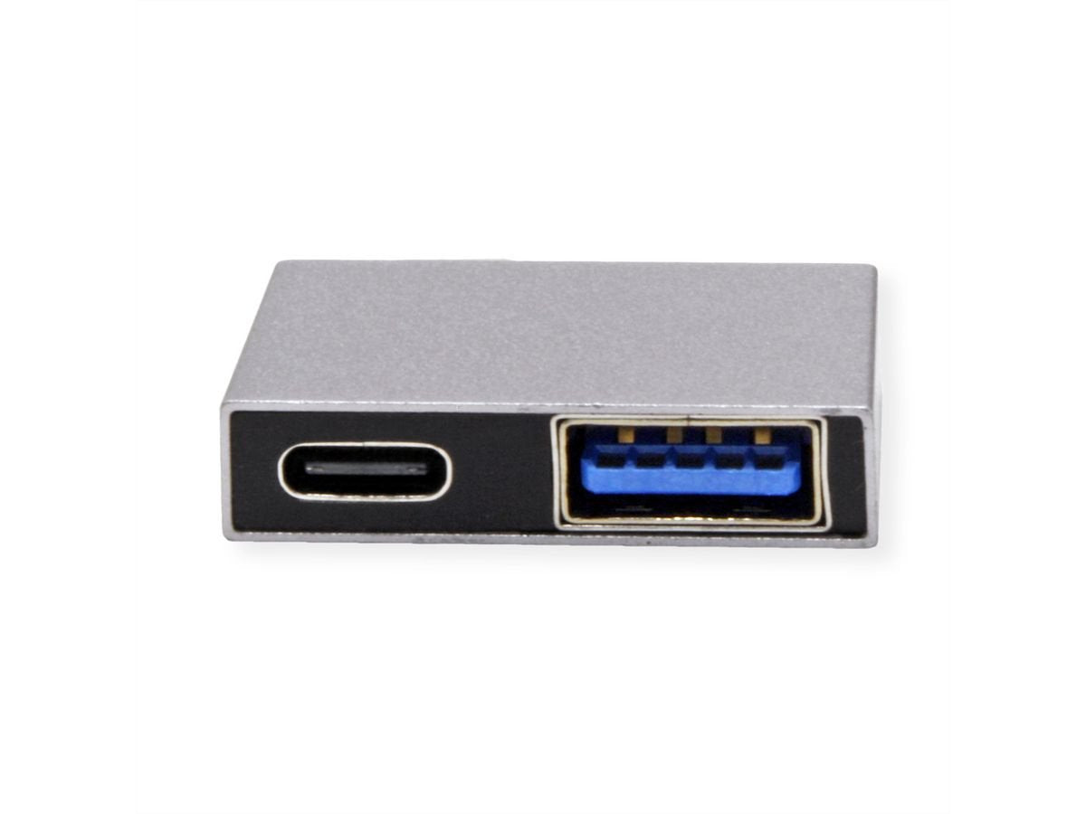 Roline Usb 3.2 Gen 2 Adapter, 2x Usb Typ C - 1x Typ A + 1x C, St Bu, Silberfarben