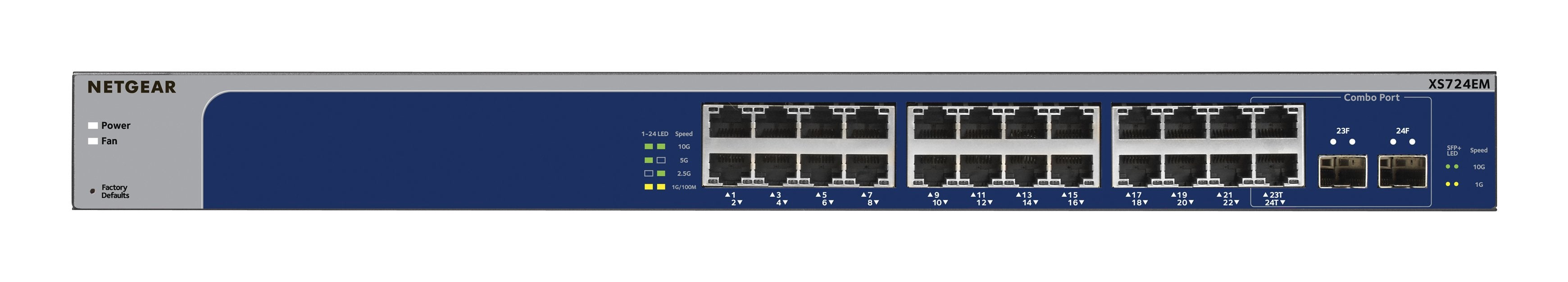 EAN 606449174458 - NETGEAR XS724EM Gestionado L2 10G Ethernet (100/1000/10000) 1U Azul, Gris imagen 3