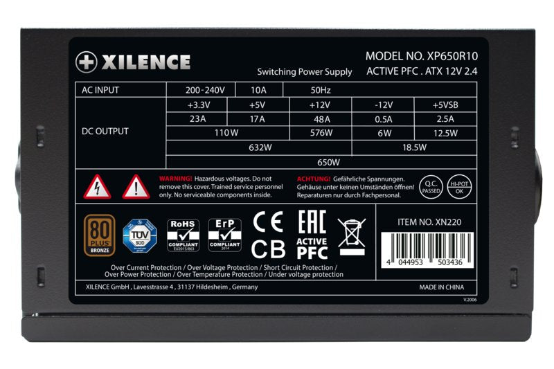 EAN 4044953503436 - Xilence XN225 unidad de fuente de alimentación 650 W 20+4 pin ATX ATX Negro, Rojo imagen 7