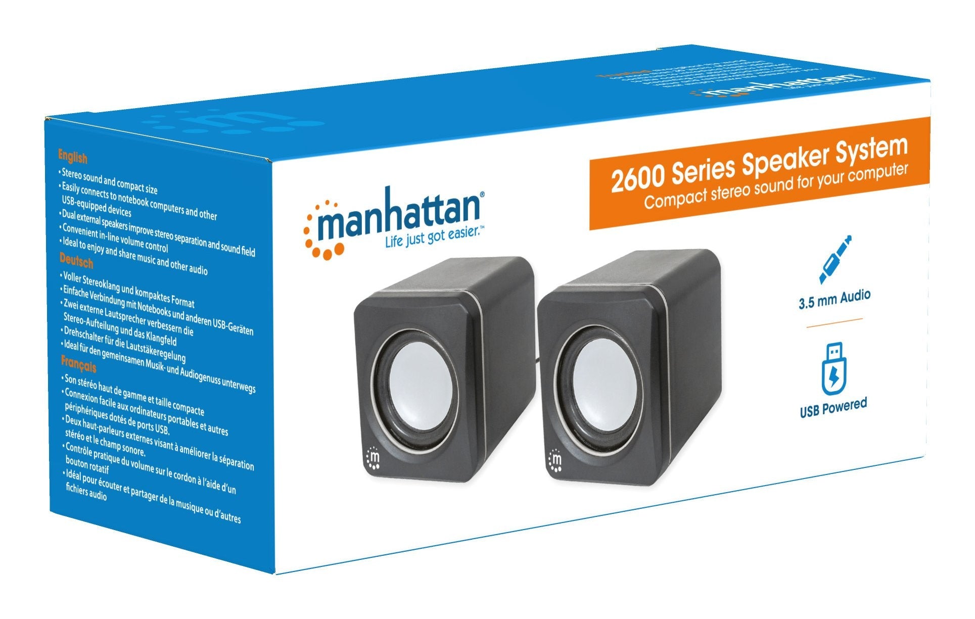 Manhattan Lautsprechersymem Usb 2 Lautsprecher Negro