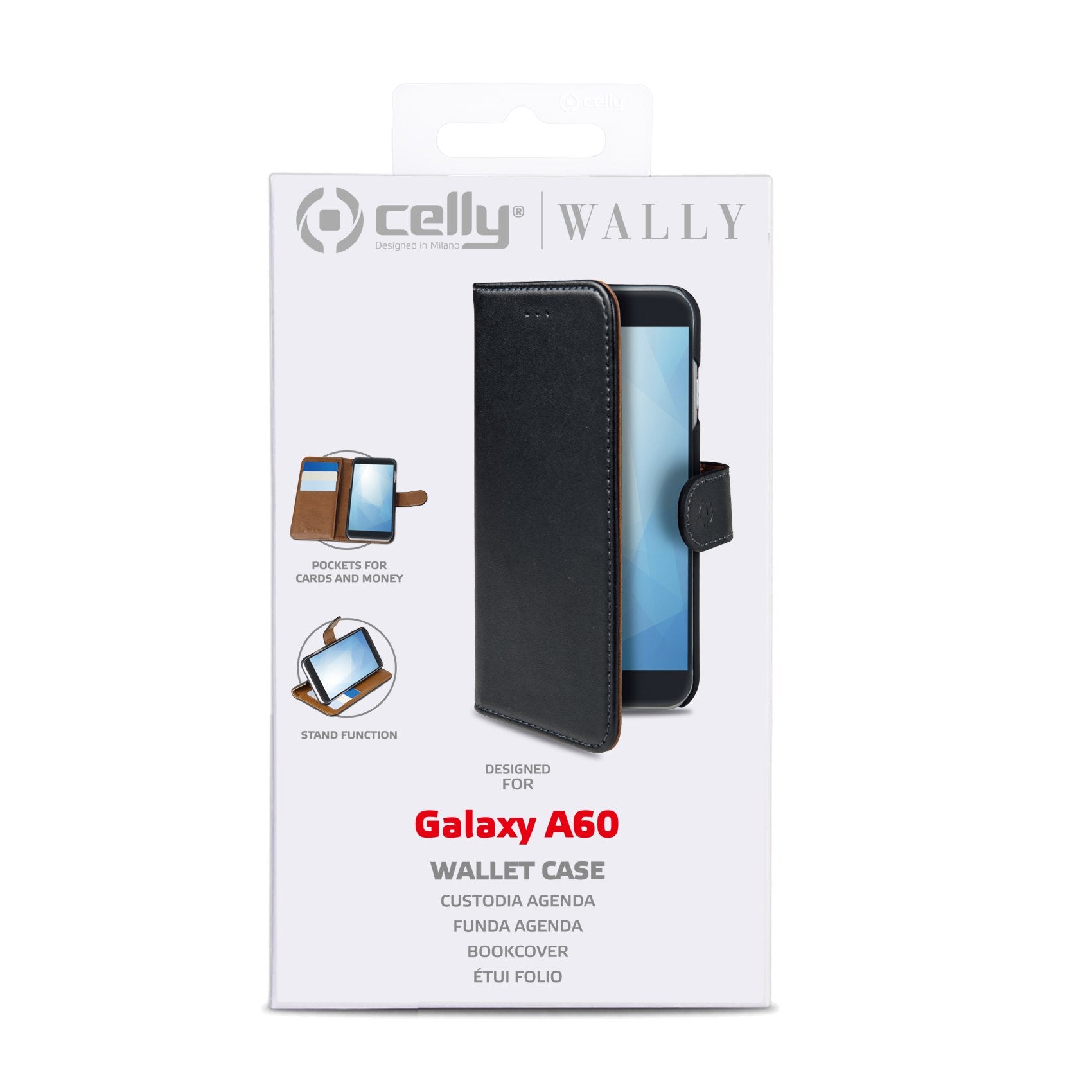 Funda Wally Cell Con Funcion Soporte Para Samsung Galaxy A60, Negra