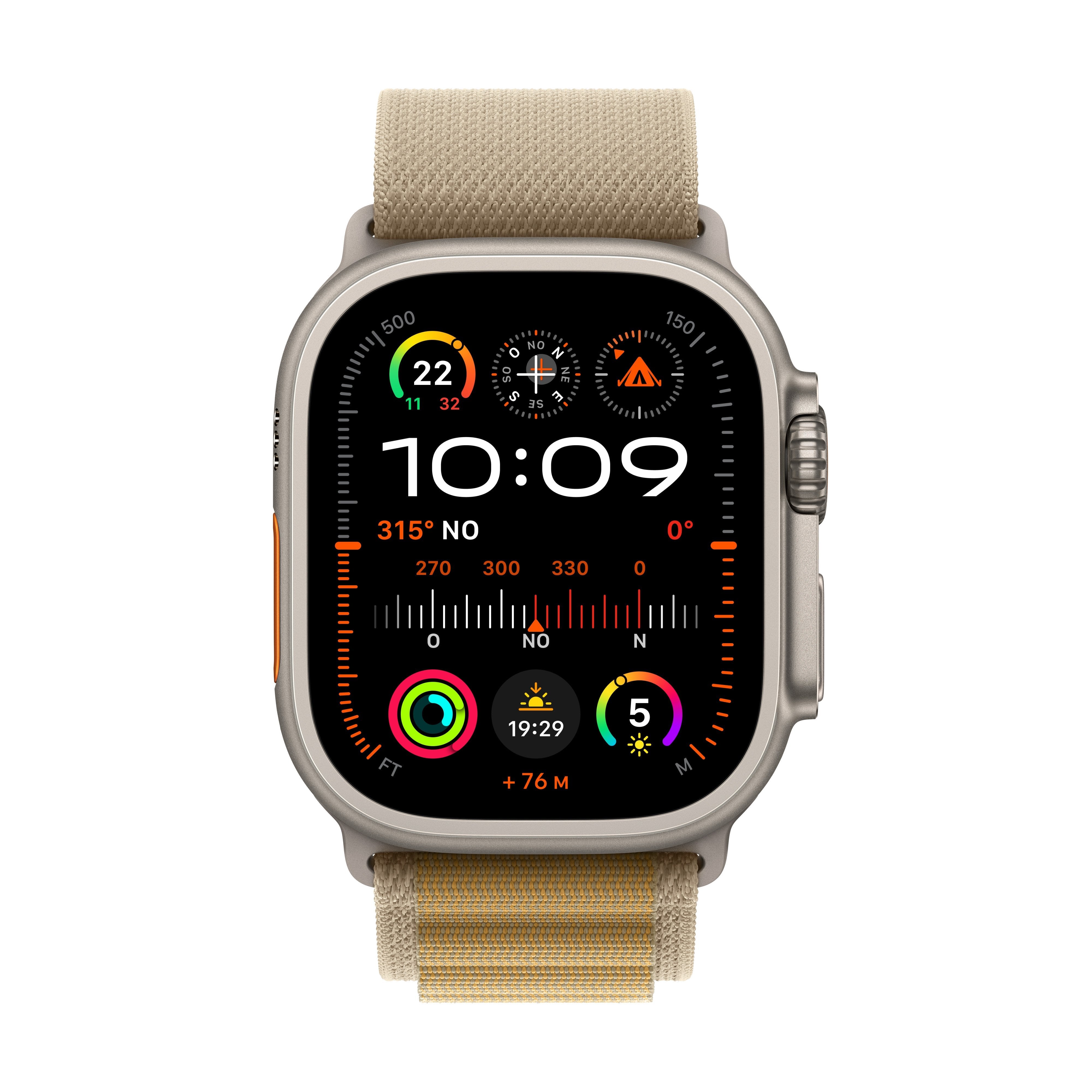 Watch Ultra 2 Gps + Cellular, Koperta 49 Mm Z Tytanu W Kolorze Naturalnym Z Opaska Alpine S W Kolorze Bezowym