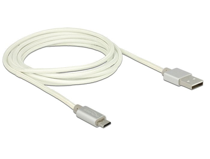 Delock Cable De Datos Y Carga Usb 2.0 Tipo A> Micro-B Blanco 2m