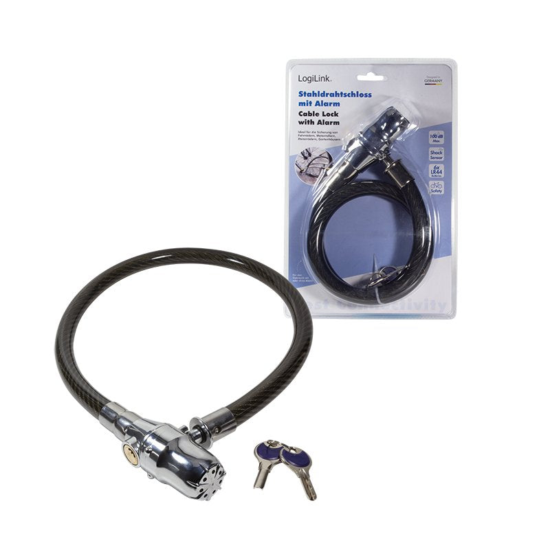 Logilink Sc0211 Candado Para Bicicleta Cable Antirrobo Negro, Plata 60 Cm