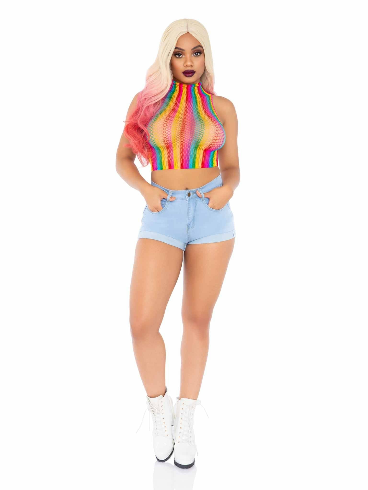 Leg Avenue - Top De Rejilla Multicolor