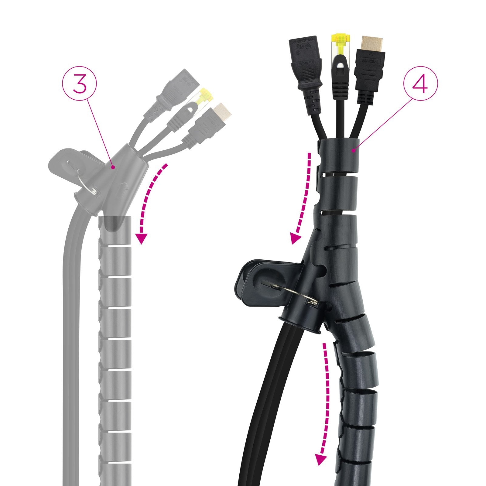 Nanocable Organizador De Cables Flexible 25mm - Longitud 2m - Negro