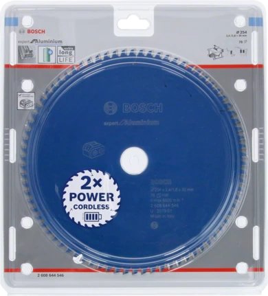 Hoja De Sierra Circular Bosch Professional Expert Para Aluminio, Ø 254 Mm, Diámetro 78z 30 Mm, Para Sierras De Mesa A Batería 2608644546