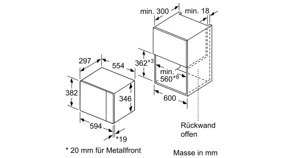 EAN 4242005038701 - Bosch BFL520MS0 microondas Negro, Acero inoxidable Microondas combinado Integrado 20 L 800 W imagen 4