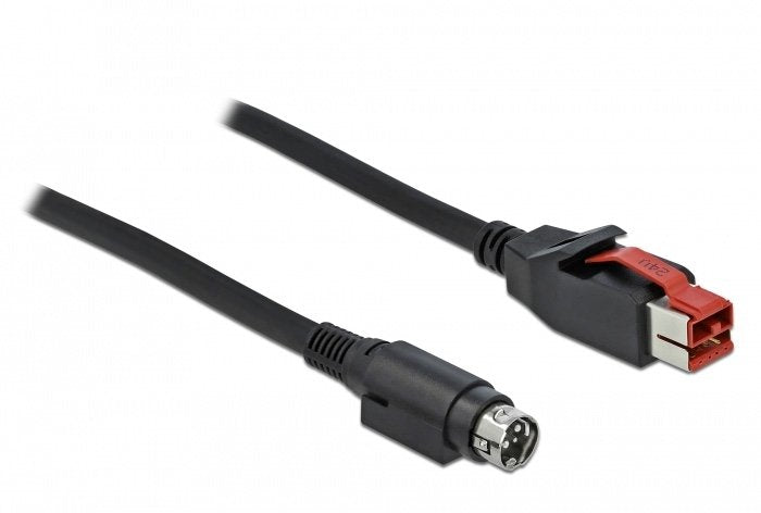 Delock Powerojousb Cable Stecker 24 V Zu Mini-Din 3 Pin Stecker 3 M Für Pos Drucker Und Terminals