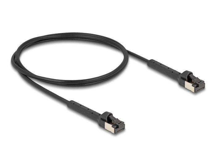 Delock Rj45 Slim Netzwerkcable Cat.8.1 U Ftp Winkelbar Bis 40 Gbps Schwarz 1 M