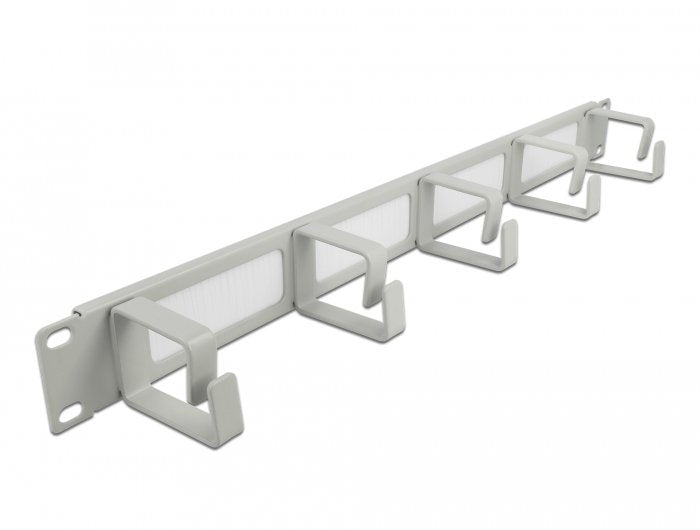 Delock Tira De Cepillo Para Administración De Cables De 19" Con 5 Ganchos 1u Gris