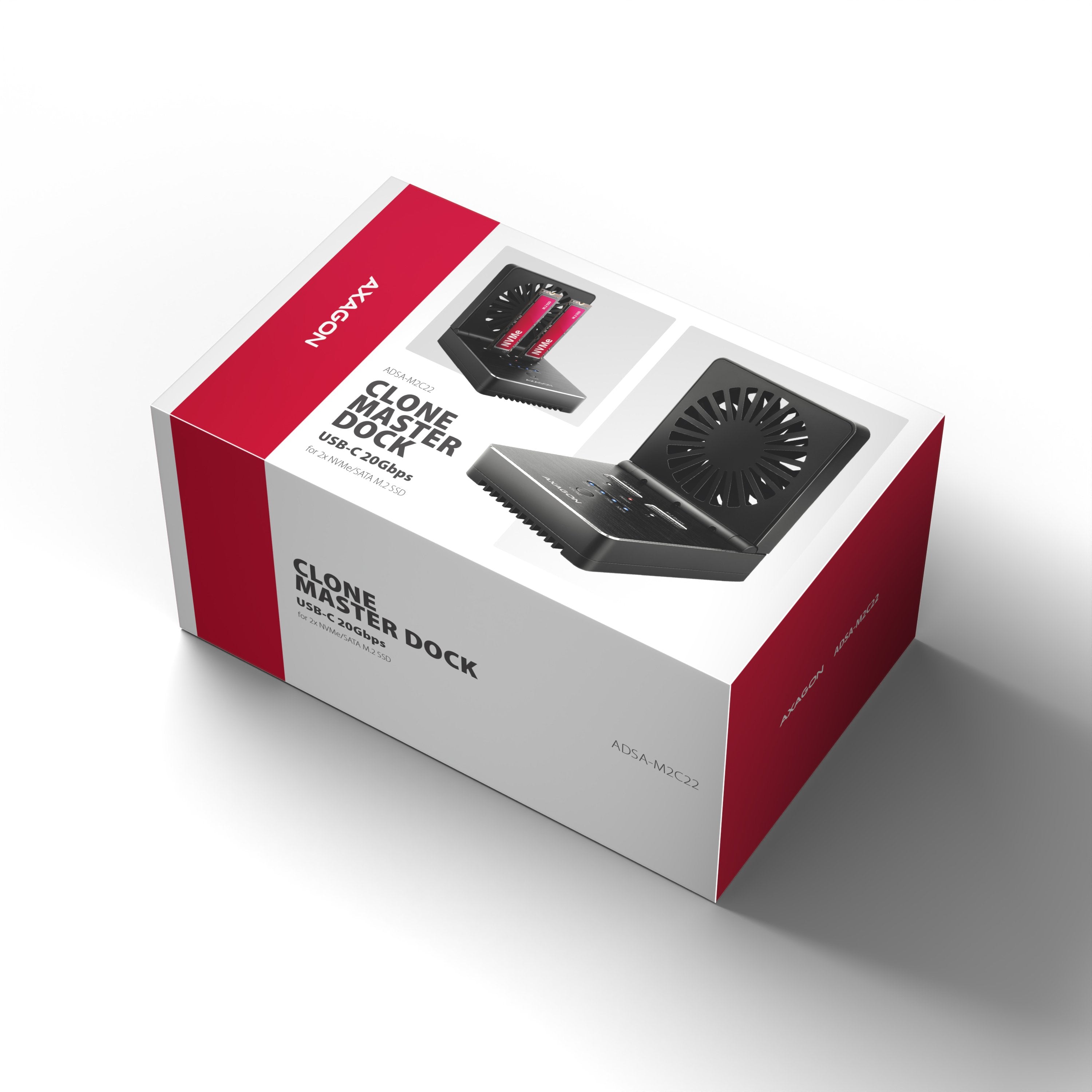Stacja Dokujaca I Klonujaca Adsa-M2c22 Usb-C 2xnvme /Sata M.2 20gbps
