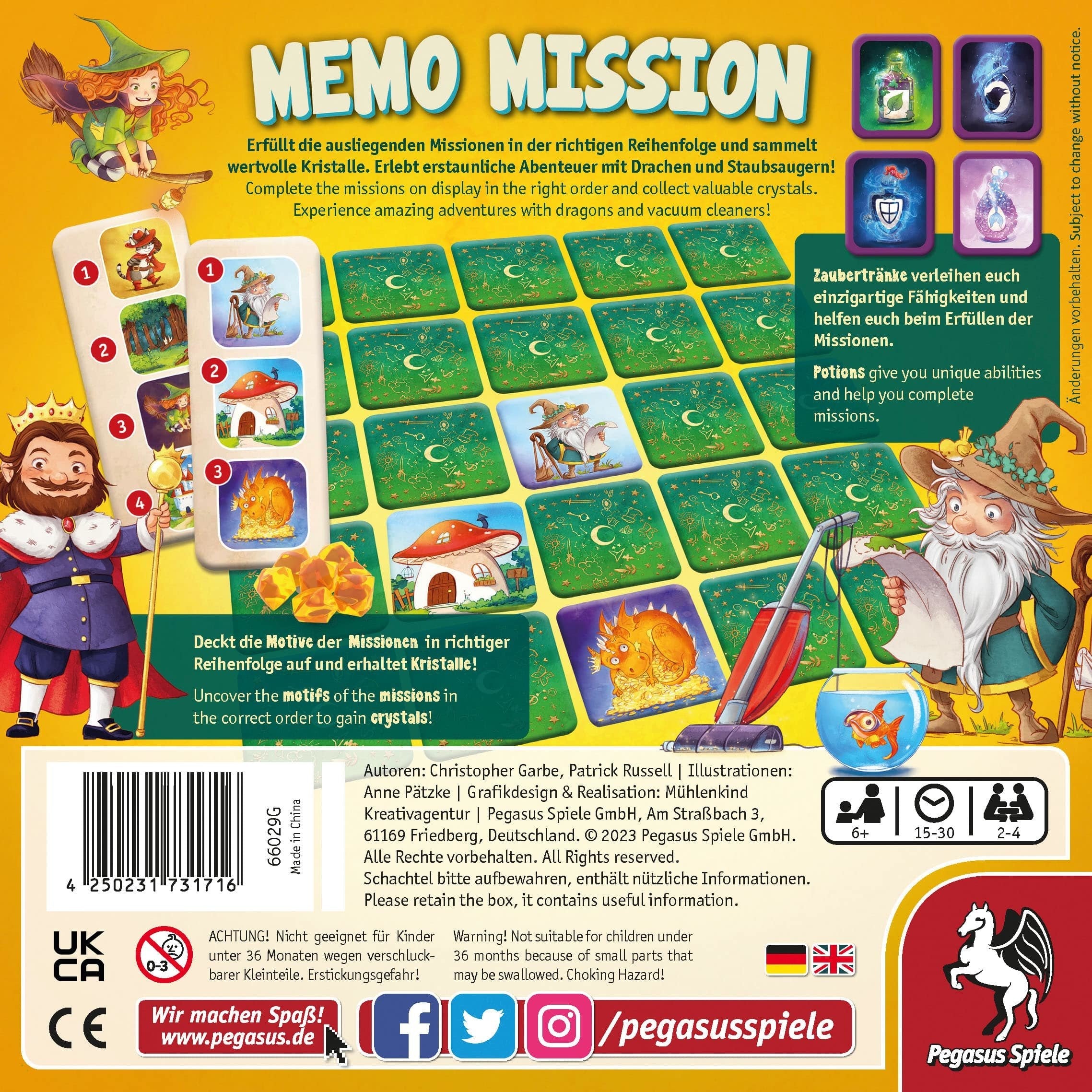 Pegasus Memo Mission, Juego De Mesa 66029g