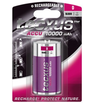 Bateria Recargable D (Mono)/Hr20 10000 Mah  1,2v 1 X Blister Tecxus