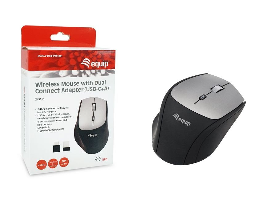 Ratón Equip 245115  Oficina Mano Derecha Rf Inalámbrico Óptico 2400 Dpi