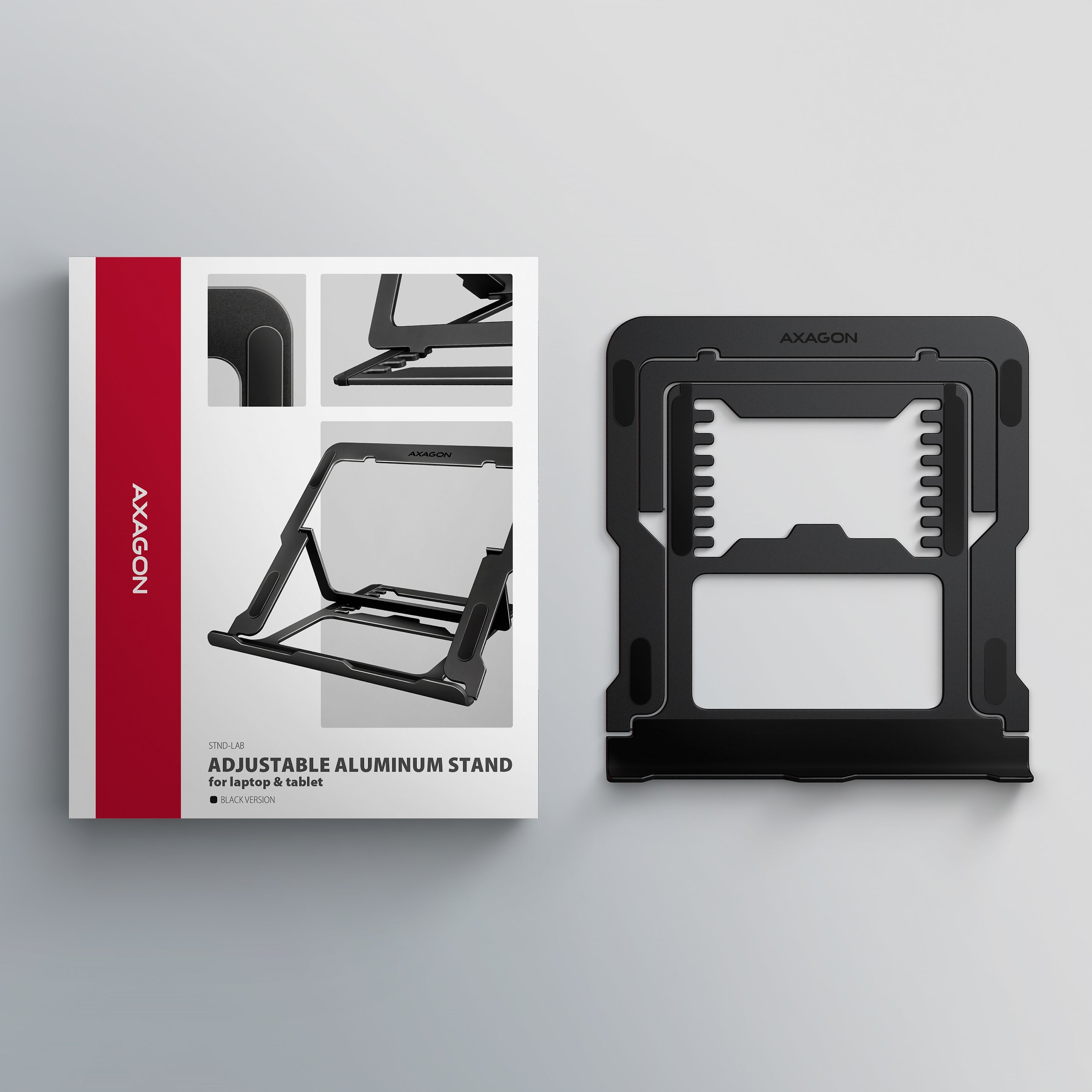 EAN 8595247909220 - Axagon STND-LAB Laptop-Ständer, höhenverstellbar, faltbar, Aluminium Soporte para ordenador portátil y ta imagen 9