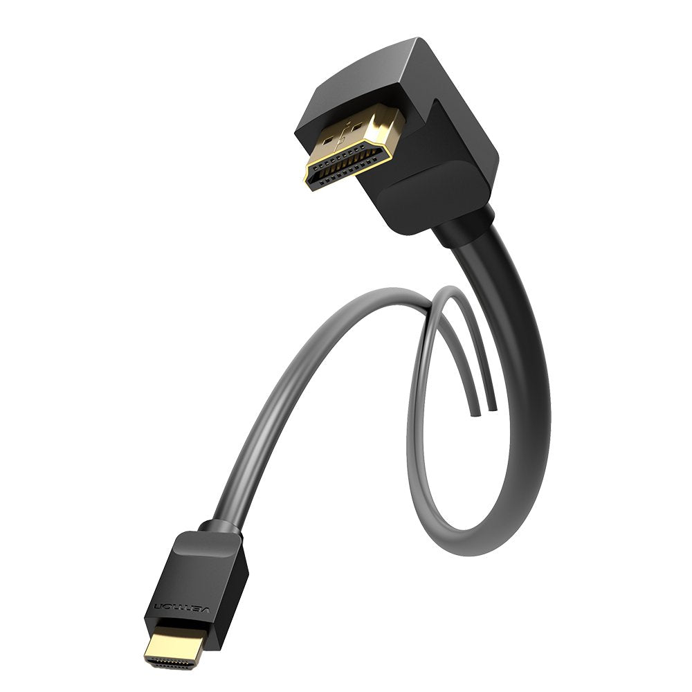 Cable Hdmi 2.0 4k Acodado Vention Aaqbh Hdmi Macho Hdmi Macho 2m Negro