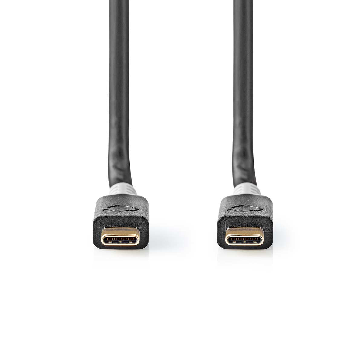 Cable Nedis  Usb 3.2 Gen 2x2  Usb-C  Plug  Usb-C  Plug  4k@60hz  20 Gbps  Gilded  2.00 M  Round  Pvc  Silver  Packaging With Si