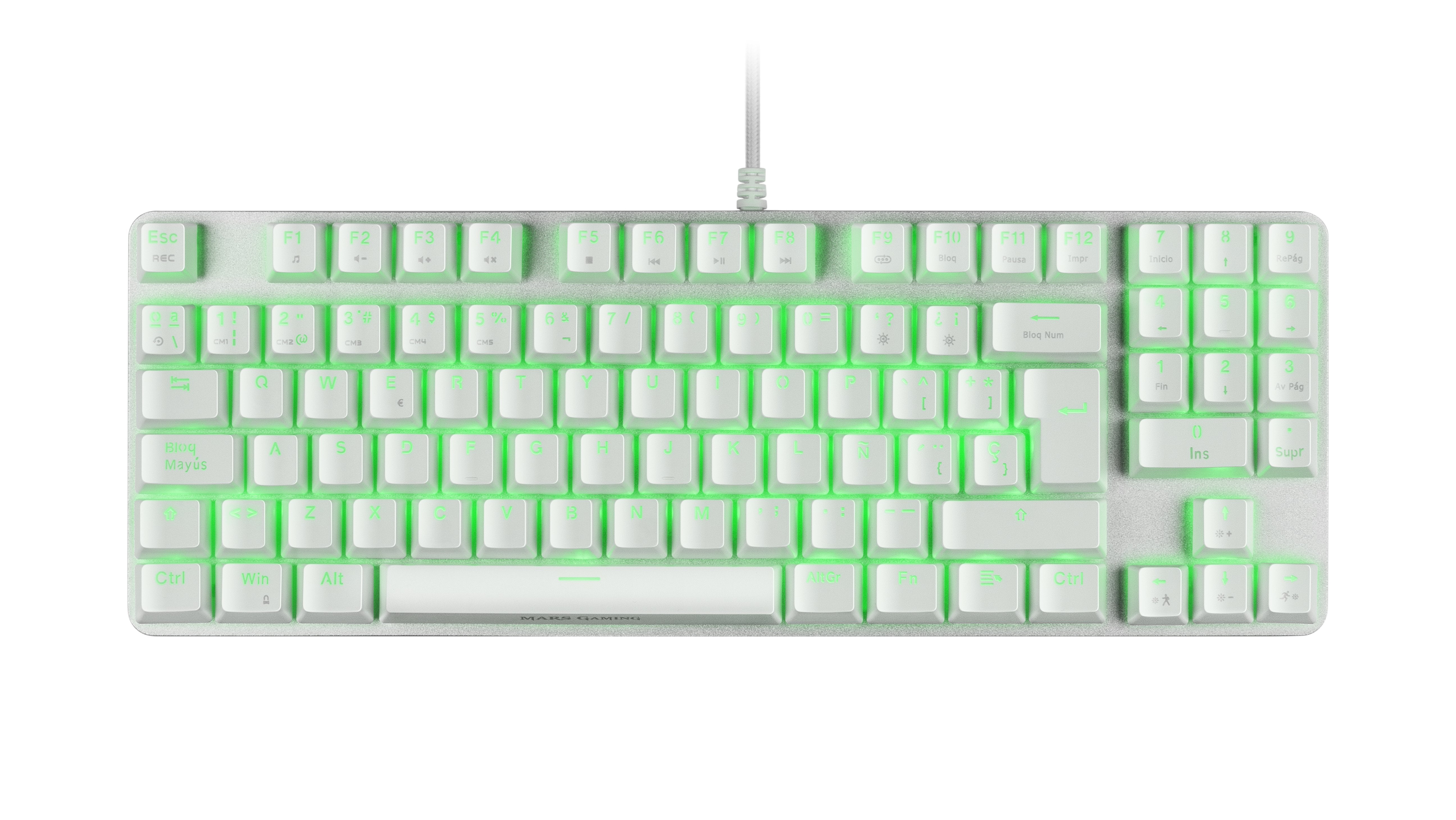 Mars Gaming Mkrevo Pro Teclado Mecanico - Tkl Con Pad Numerico - Switches Outemu Pro - Iluminacion Full Rgb - Base De