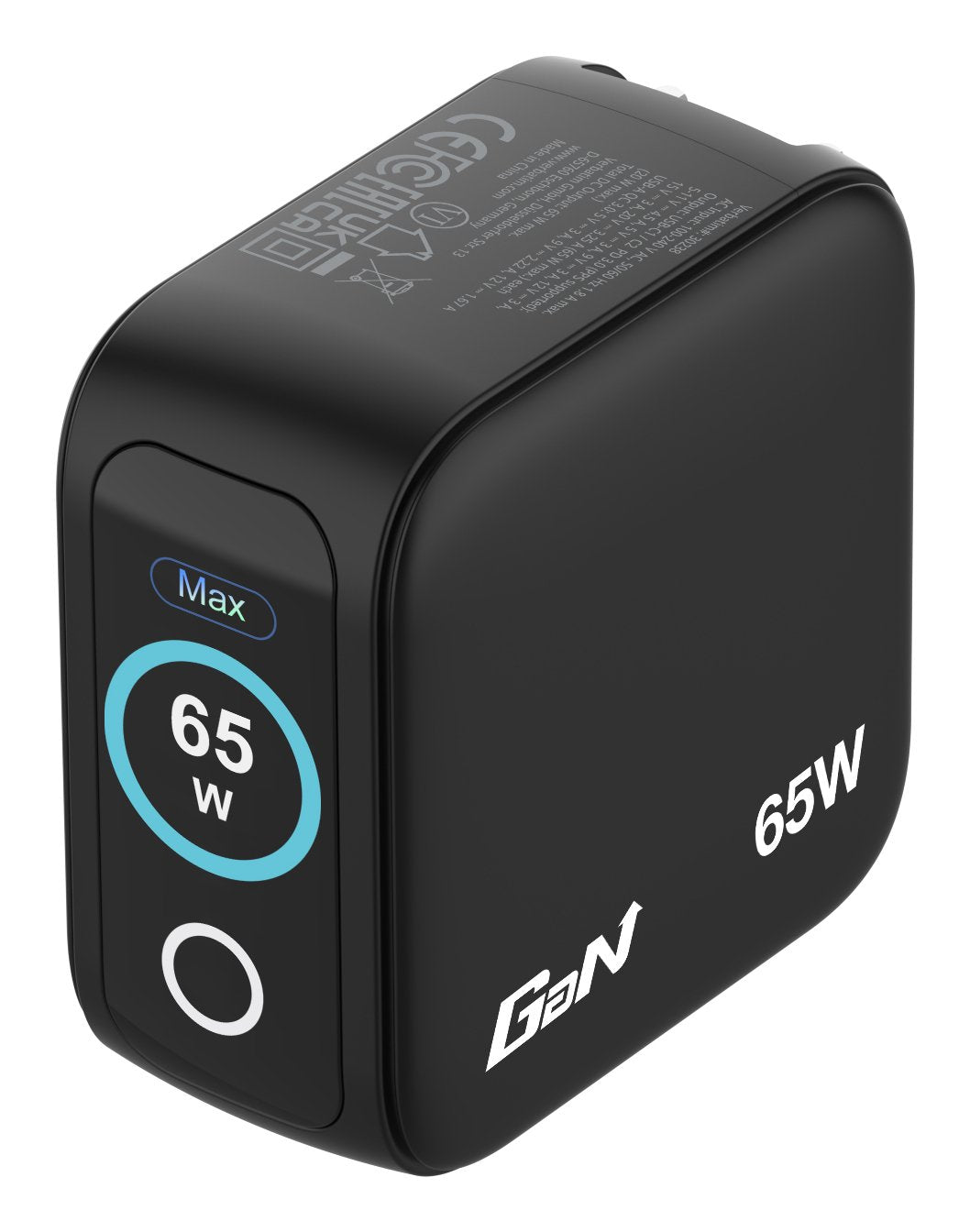 Cargador De Pared Universal Gan Para Viaje Verbatim Mini Gan Charger Con Pantalla 2xusb Tipo-C 1xusb 65w