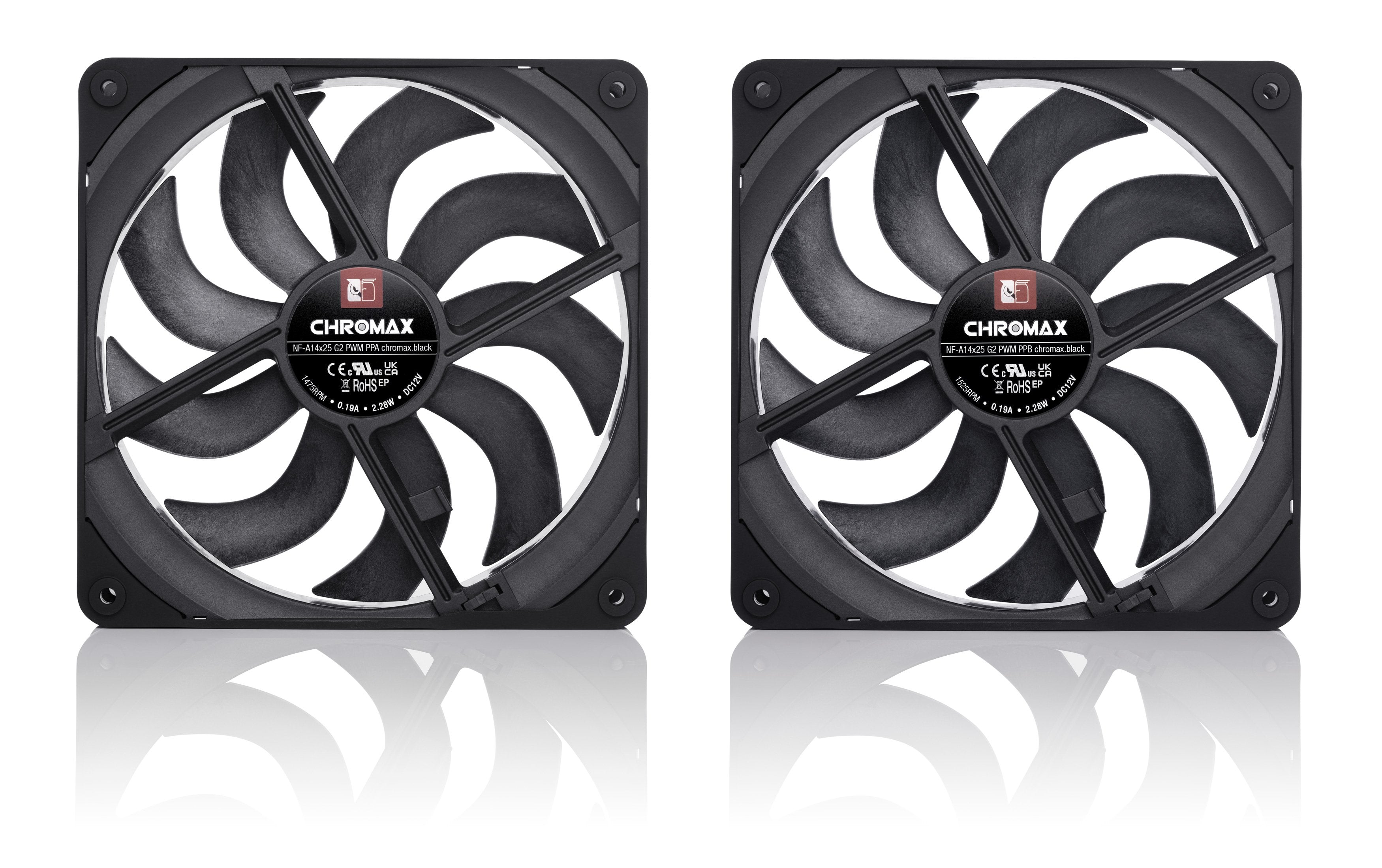 EAN 9010018100730 - Noctua NF-A14X25 G2 PWM SX2-PP CHROMAX.BLACK sistema de refrigeración para ordenador Carcasa del ordenado imagen 2
