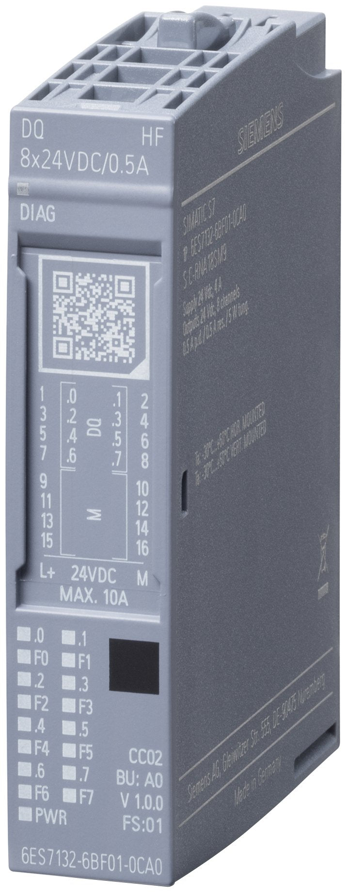 Siem 6es7132-6bf01-0ca0 Simatic Et 200sp Dig.Ausgangsmodul Dq 8x24vdc