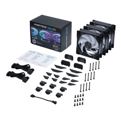 Ventilador Pc Phanteks D30 120mmdrgb Pwm Triple Fan Pack - Black