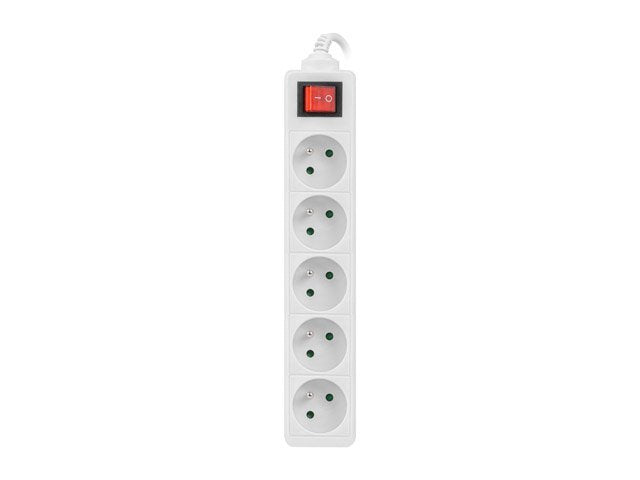 Lanberg Ps1-05e-0150-W Regleta 5 Enchufes Franceses 1,5 M, Blanco