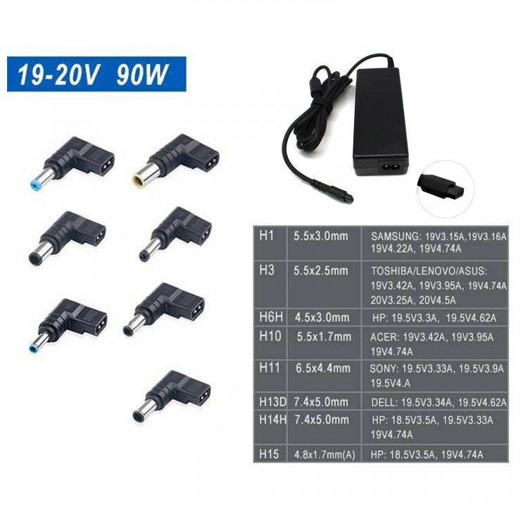 Cargador Universal Slim Para Portátiles 19-20v 90w