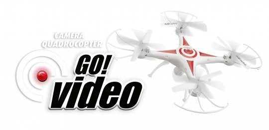 Quadrocopter Go! Video, Drohne Weiss/Rot