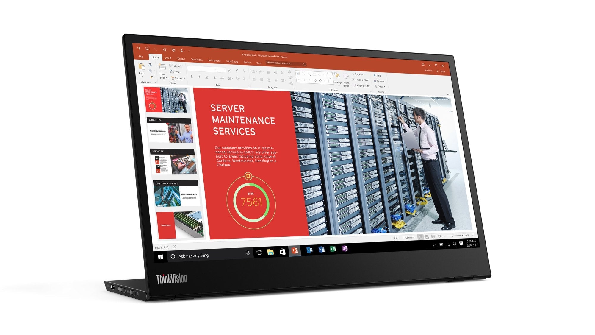 EAN 0193386077527 - Lenovo ThinkVision M14 LED display 35,6 cm (14") 1920 x 1080 Pixeles Full HD Negro imagen 6