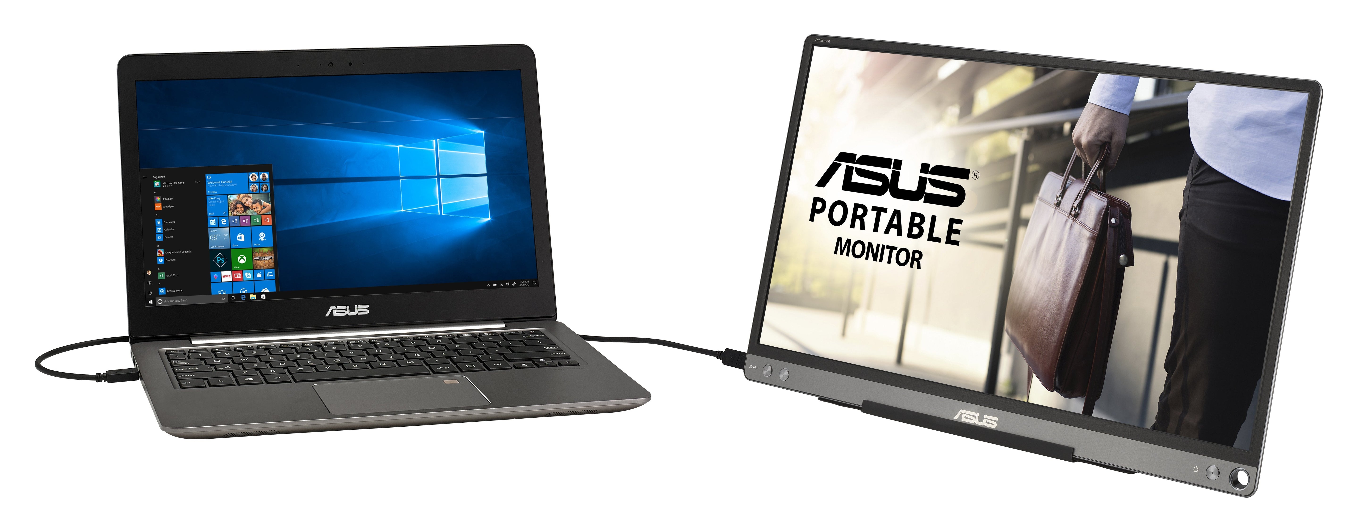 Monitor Portátil Asus Zenscreen Mb16ace 15.6' Full Hd Plata Y Negro