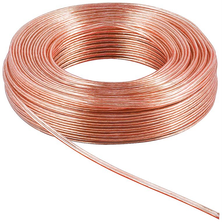 Bobina De 100 Metros Cable Altavoz Transparente 2x0,50mm Cobre Goobay